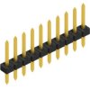 Pin header, 10 pole, pitch 2 mm, straight, black, 10062145