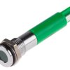 Lampka kontrolna do montażu panelowego 110V ac, zielona 8mm LED Chrom RS PRO