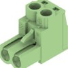Socket header, 2 pole, pitch 5 mm, straight, green, 1204960000