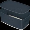 52630089 Storage box, small with lid, velvet grey