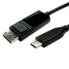 Kabel DisplayPort długość 1m Display Port B: USB C A: Display Port v. 1.2 RS PRO