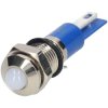 R-TECH 656914 Panel Indicator 8mm Domed 12V White Nickel Brass