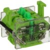 Styk pomocniczy; 2NO/S; 10A; 500V AC; zielony; plastik; wolno-przełączający; zwierny; panelowe LAS0-A1Y 22mm; Onpow; RoHS