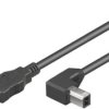 USB 2.0 connection cable, USB plug type A to USB plug type B, 2 m, black, ICOC-U-AB-20-ANG
