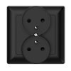 Gniazdo podtynkowe z uziemieniem podwójne, Varia, czarne / 46124