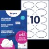 L4882-20 Name labels, acetate silk, oval, 85 x 50 mm, 200 pieces, white
