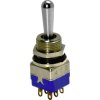 Toggle switch, metal, 2 pole, groping, (On)-Off-(On), 4 A/30 VDC, silver-plated, 12147AX408
