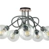Lampa sufitowa nowoczesna 5xE27 EVIE BLACK/WOOD