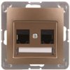 IMPRESJA Gniazdo komputerowe podwójne RJ45 kat.5e MMC złoty metalik GPK-2Y/K/m/28