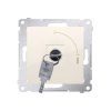 Simon 54 Łącznik na kluczyk chwilowy – przycisk 2 pozycyjny 0-I styk N/O 5 A krem DP1K.01/41