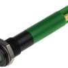 Lampka kontrolna do montażu panelowego 12V dc, zielona 8mm LED Końcówka lutownicza RS PRO