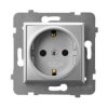 ARIA Gniazdo pojedyncze z uziemieniem schuko srebro GP-1US/m/18 OSPEL