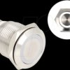 20977 Stainless steel pushbutton, illuminated, LED ring, white, IP65