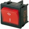Rocker switch, red, 2 pole, On-Off, off switch, 12 (4) A/250 VAC, 8 (8) A/250 VAC, IP40, illuminated, printed, 1805.7112