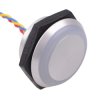PBAM4AF0002D0B APEM Blue LED 12VDC Momentary NO 30mm Piezo Switch Prewired IP68