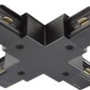 Deko Light 720029 D One Element systemu szynowego wysokonapięciowego Złaczka X Zestaw 1 szt. czarny