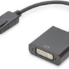 Converter, 0.15 m, black, DisplayPort 1.1 plug, straight to DVI-I Dual Link (24+5) socket, straight, DB-340414-001-S