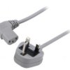 Kabel: 3X0,75Mm2, Bs 1363 (G) Wtyk,Iec C13 Żeński Kątowy Prawy Lt-318(3A)...