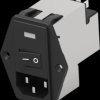 IEC inlet filter C14, 50 to 60 Hz, 10 A, 115 VAC/230 VAC, faston plug 4.8 mm, 1-6609929-5