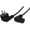 Power cord, Europe, plug type E + F, angled on C13 socket, angled, H05VV-F3G0.75 mm², black, 2 m, VII-H05VVF3G075-C13W/2,00M SW9