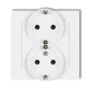 MINI Gniazdo podwójne z uziemieniem schuko (bez przesłon torów prądowych) biały MGP-2s KARLIK
