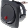R13203L-01-BBR-L1 przełącznik kołyskowy stabilny podświetlany 12V, czerwony ON-OFF