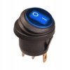 PRZEŁĄCZNIK NIEBIESKI OKRĄGLY IP65 WODOODPORNY 6A 250 V AC PODŚWIETLENIE 230V