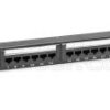 Patch panel, patchpanel, 24 porty UTP kat6, 1U, dual block, wkładki opisowe
