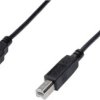 Digitus Kabel USB USB 2.0 Złącze męskie USB-A, Złącze męskie USB-B 3.00 m czarny konstrukcja okrągła, podwójne ekranowan