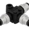Ss040404-Mmm-Ts001 Trójnik M12 Męski X3 Kod A-Devicenet / Canopen Pin 4 Ip68 T