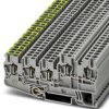 Protective conductor terminal, spring balancer connection, 0.08-4.0 mm², 5 pole, 18 A, 4 kV, gray, 3209060