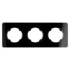 Ramka potrójna, szklana, czarna, OVAL Electromalt, OVA1003GB