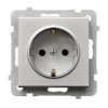 SONATA Gniazdo pojedyncze z uziemieniem schuko srebro mat GP-1RS/m/38 OSPEL