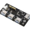 Waveshare PCIe TO USB 3.2 Gen1 Adapter, for Raspberry Pi Compute Module 4 IO Board, 4x HS USB