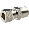 Screw-in fitting, L 39 mm, 60 bar, brass, nickel-plated, for pipe systems, 111972
