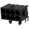 Pin header, 8 pole, pitch 3 mm, angled, black, 3-794620-8