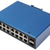 16-portowy przełącznik sieciowy Gigabit Ethernet DIGITUS, przemysłowy, niezarządzany, łącze nadrzędne 2 SFP