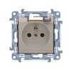SIMON 10 Gniazdo pojedyncze z uziemieniem IP44 z uszczelką klapka transparetna zaciski śrubowe kremowe CGZ1B.01/41A KONTAKT SIMO
