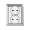 Premium Gniazdo wtyczkowe podwójne 2x2P+Z z zabezpieczeniem przeciwprzepięciowym kolor srebrny GPt-6Z Pr SR