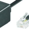 Extension cable, RJ45 plug, straight to RJ45 socket, straight, 3 m, black, 143093