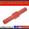 Adapter 2x gniazdo bananowe czerwone