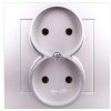AS Gniazdo podwójne b/u srebro GP-2G/18