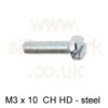 M3 x 10mm CH HD steel machine screw (50 pack)