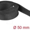 19169 Braided Sleeve with zip fastener heat-resistant 2 m x 50 mm blac