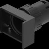 Pushbutton switch, illuminable, latching/groping, waistband rectangular, black, mounting Ø 16 mm, 61-1330.0