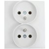 LINNERA S Gniazdo podwójne z uziemieniem białe 91440071 VIKO PANASONIC