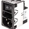 Gniazdo IEC z filtrem2 2A C14 Schurter Zatrzask 5 x 20mm