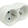 Rozgałęźnik sieciowy 2 gniazda okrągłe z uziemieniem