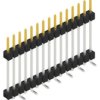 Pin header, 15 pole, pitch 2.54 mm, angled, black, 10052017