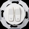 WDE011054 Blind switch push-button, with central plate, white, Renova